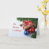 誕生日オンクリスマスダブルザお祝い カード (黄色い花)