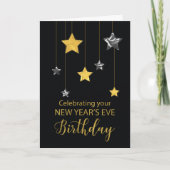 誕生日オンニューイヤーズイブスターシャイン金ゴールド カード (正面)