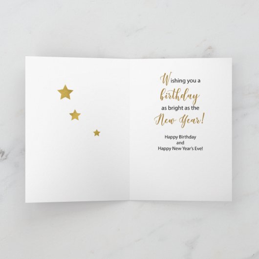 誕生日オンニューイヤーズイブスターシャイン金ゴールド カード (内部)