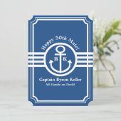 誕生日オンボート – 航海のテーマカスタム 招待状 (スタンド正面)