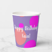 誕生日オーカパーソナライズされたキラークジラ 紙コップ (裏面)