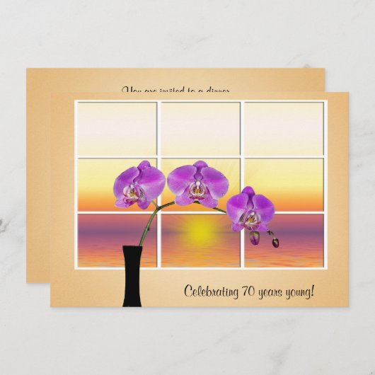 誕生日オーキッド招待状 招待状 (正面/裏面)