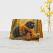 誕生日オータムウーリーベアーキャタピラー カード (黄色い花)