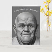誕生日オールドマン顔 カード (黄色い花)