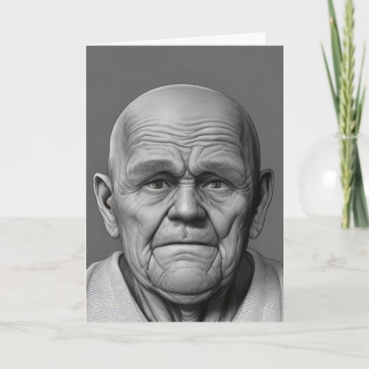 誕生日オールドマン顔 カード (正面)