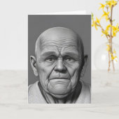 誕生日オールドマン顔 カード (黄色い花)