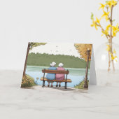 誕生日オールドレディースオンパークベンチ カード (黄色い花)