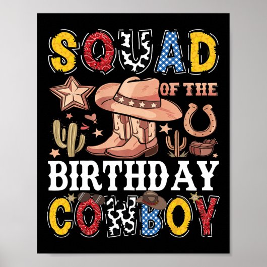 誕生日カウボーイウェスタンロデオ分隊の分隊 ポスター (正面)