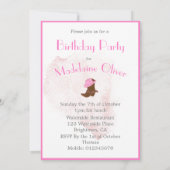 誕生日カウボーイピンクパーティの招待状 招待状 (裏面)