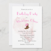 誕生日カウボーイピンクパーティー 招待状 (裏面)