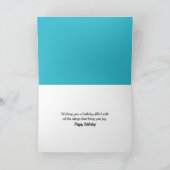 誕生日カウボーイブーツとギターをオンビーチ カード (内部)