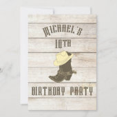 誕生日カウボーイボーイズエイジパーティの招待状 招待状 (正面)