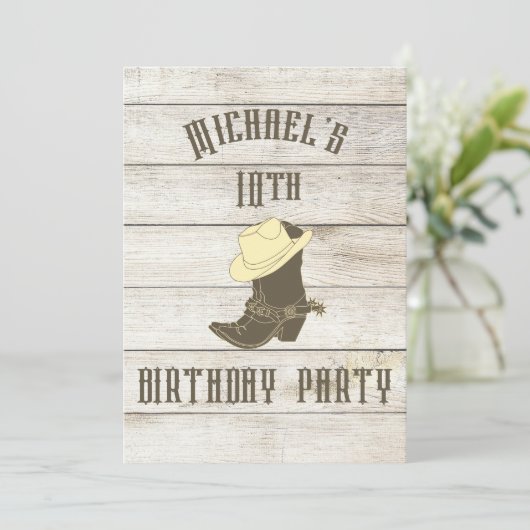 誕生日カウボーイボーイズエイジパーティの招待状 招待状 (スタンド正面)