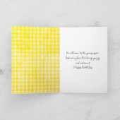 誕生日カエルがヒマワリに カード (内部)