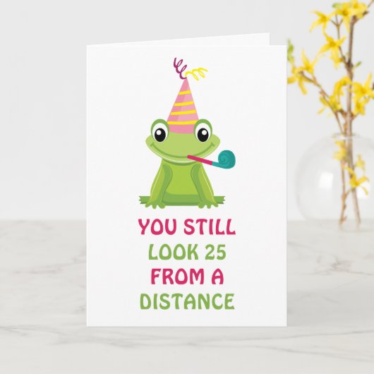 誕生日カエル カード (黄色い花)