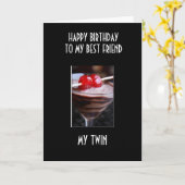 誕生日カクテルを私の双子最高の友達 カード (黄色い花)