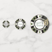 誕生日カジノトランプのポーカーチップ – 緑 コンフェッティ (正面)