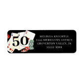 誕生日カジノトランプのポーカーパーティー ラベル (正面)