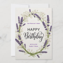 誕生日カスタマイズ可能なデジタルジャングルの花 シーズンカード