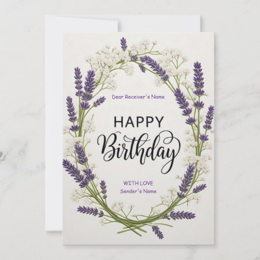 誕生日カスタマイズ可能なデジタルジャングルの花 シーズンカード (正面)