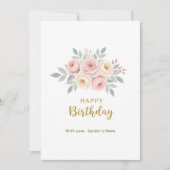 誕生日カスタマイズ可能なデジタルフローラ シーズンカード (正面)