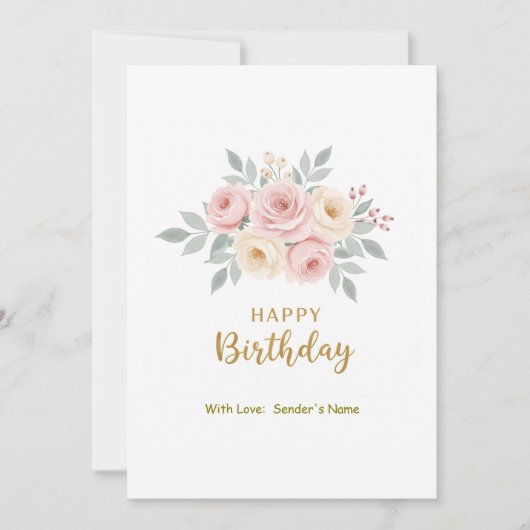 誕生日カスタマイズ可能なデジタルフローラ シーズンカード (正面)