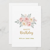 誕生日カスタマイズ可能なデジタルフローラ シーズンカード (正面/裏面)