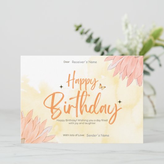 誕生日カスタマイズ可能なデジタル挨拶カード シーズンカード (スタンド正面)