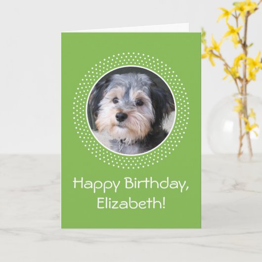 誕生日カスタマイズ可能な写真 カード (黄色い花)