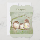 誕生日カスタムかわいいスパローファミリーバード 招待状 (正面)