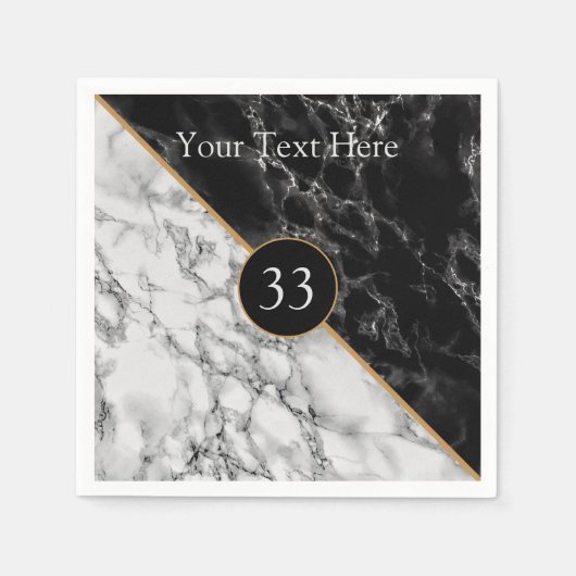 誕生日カスタムまたはアニバーサリーナプキンズテンプレート スタンダードカクテルナプキン (正面)