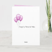 誕生日カスタムアージモルモット紫バルーン カード (裏面)