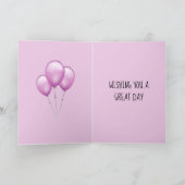 誕生日カスタムアージモルモット紫バルーン カード (内部)