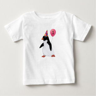 誕生日カスタムエージペンギンのシャツ ベビーTシャツ