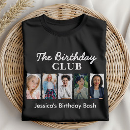 誕生日カスタムクラブ（5枚の写真と名前） Tシャツ