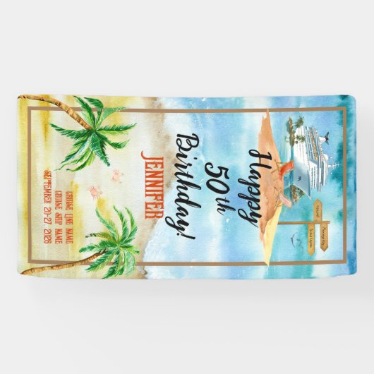 誕生日カスタムクルーズシップドア 横断幕 (横)