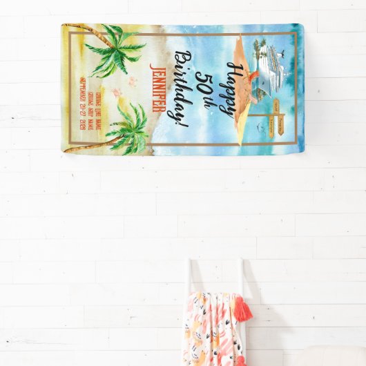 誕生日カスタムクルーズシップドア 横断幕 (インサイチュ)