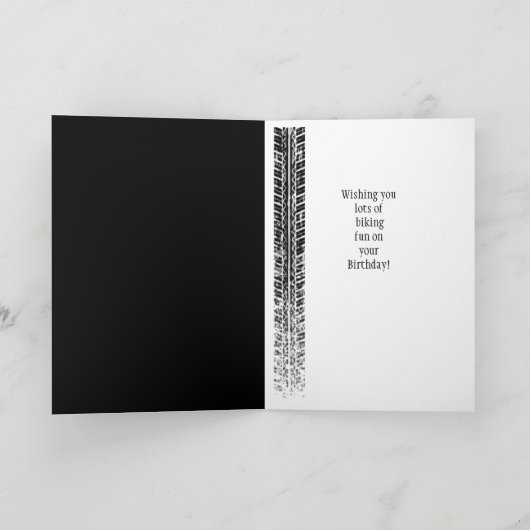 誕生日カスタムグラフィティバイクパーツタイヤトラック カード (内部)