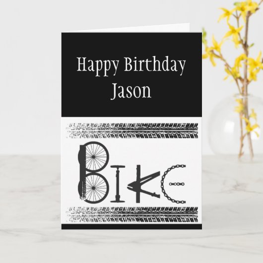 誕生日カスタムグラフィティバイクパーツタイヤトラック カード (黄色い花)