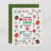 誕生日カスタムゴルフパルティーデザイン 招待状 (正面/裏面)