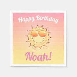 誕生日カスタムサンセット スタンダードカクテルナプキン