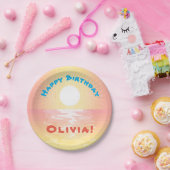 誕生日カスタムサンセット ペーパープレート (パーティー)
