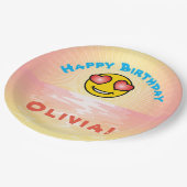 誕生日カスタムサンセット ペーパープレート (アングル)