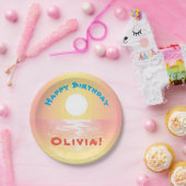 誕生日カスタムサンセット ペーパープレート (パーティー)