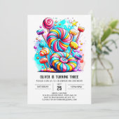 誕生日カスタムスウィートチョコレート編集可能 招待状 (スタンド正面)