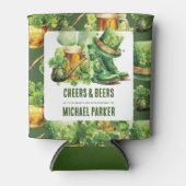 誕生日カスタムセントパトリックのデイ応援ビアーズ 缶クーラー (正面)