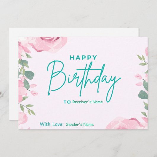 誕生日カスタムデジタルフローラ シーズンカード (正面/裏面)