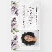 誕生日カスタムバナー写真30th紫フローラ 横断幕 (縦)