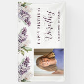 誕生日カスタムバナー写真50th紫フローラ 横断幕 (縦)