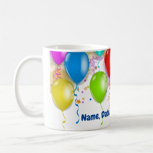 誕生日カスタムバルーンマグ コーヒーマグカップ (左)
